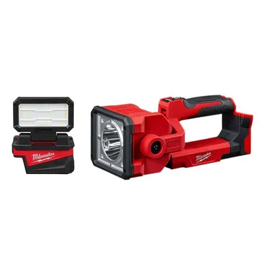 Milwaukee 2359-20-2354-20, bundle: M18 18-Volt Lithium-Ion Cordless 1000 Lumens ROVER Compact Folding Flood Light w/ USB Charging w/ Search Light