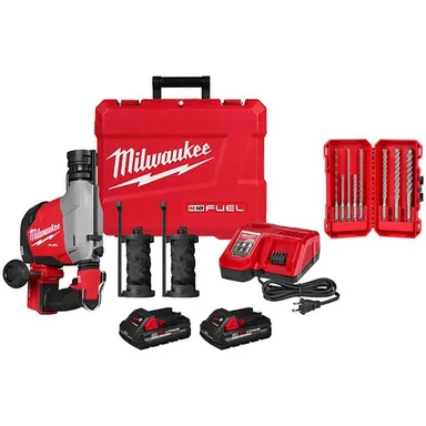 Milwaukee 3311-22-48-20-7663, bundle: M18 FUEL 18-Volt Lith-Ion Brushless Cordless 5/8 in. SDS-Plus Overhead Rotary Hammer w/ Drill Bit Kit