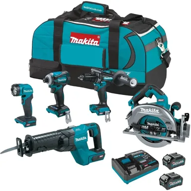 Makita GT501M, bundle: Makita GT501M 40V max XGT Brushless Cordless 5-Pc. Combo Kit (4.0Ah)