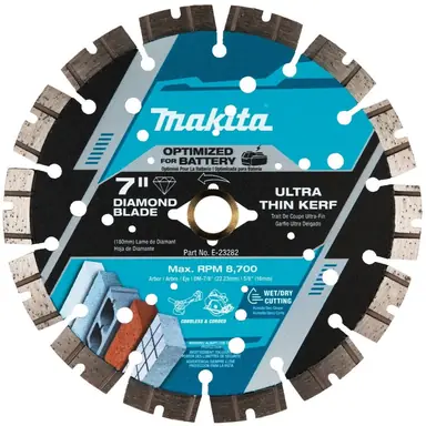Makita E-23282, accessory: Makita E-23282 7" Thin Kerf Diamond Blade, Segmented, General Purpose