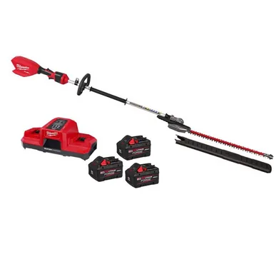Milwaukee 3012-20-48-59-1881SC-48-11-1881X2, bundle: M18 FUEL 18V 24 in. Brushless Cordless Battery Powered Pole Articulating Hedge Trimmer w/ (3) 8.0 Ah Battery, Charger