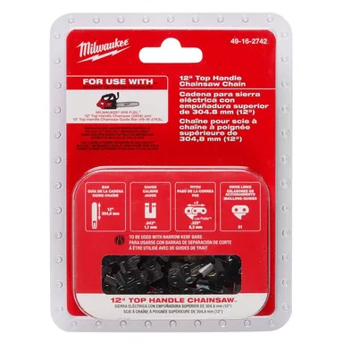Milwaukee 49-16-2742, accessory: 12 in. Top Handle Chainsaw Chain with 51 Drive Links