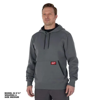 Milwaukee 351G-XL, unpowered: Men's X-Large Gray Midweight Cotton/Polyester Long-Sleeve Pullover Hoodie (photograph from the Home Depot listing)