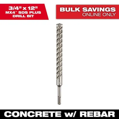 Milwaukee 48-20-8215, accessory: SDS+ 4CT MX4 3/4 in. x 10 in. x 12 in.