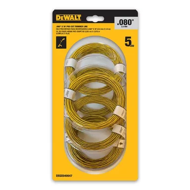DeWalt DXGX040047, accessory: Original Equipment Pre-Cut Trimmer Line 0.080 in. Trimmer Line for Cordless Battery Powered String Trimmers