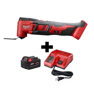 Milwaukee 2626-20-48-59-1850, bundle: M18 18V Lithium-Ion Cordless Oscillating Multi-Tool W/ M18 Starter Kit W/ (1) 5.0Ah Battery and Charger