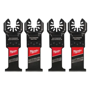 Milwaukee 49-25-1561W-49-25-1561W, bundle: Nitrus Carbide Extreme Materials Blade with Nitrus Carbide Extreme Metal Cutting Oscillating Multi-Tool Blade (4-Pack)