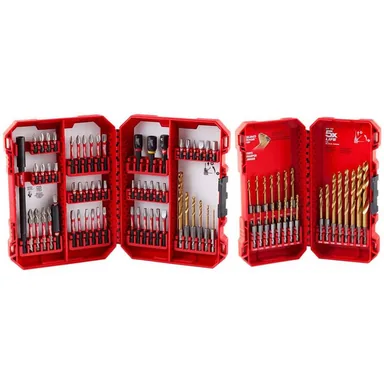 Milwaukee 48-32-4097-48-89-4631, bundle: SHOCKWAVE Impact Duty Alloy Steel Screw Driver Bit Set with PACKOUT Accessory Case w/Titanium Drill Bit Set (83-Piece)