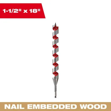 Milwaukee 48-13-6500, accessory: 1-1/2 in. x 18 in. Ship Auger Bit