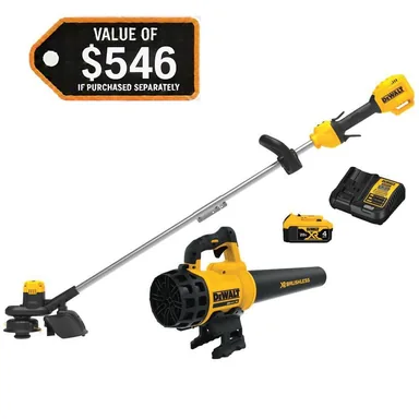 DeWalt DCKO975M1, bundle: 20V MAX Cordless Battery Powered String Trimmer & Blower Combo Kit with (1) 4 Ah Battery & Charger