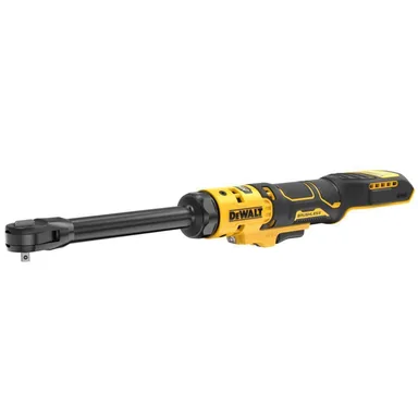 DeWalt DCF514EB, bare tool: 20V MAX 1/4 in. Extended Reach Cordless Ratchet (Tool Only) (photograph from the Home Depot listing)