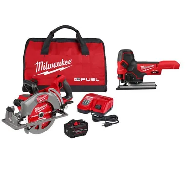 Milwaukee 2930-21HD-2737B-20, bundle: M18 FUEL 18V Lith-Ion Cordless 7-1/4 in. Rear Handle Circular Saw Kit w/ FORGE 12.0 Ah Battery, Charger, and Jig Saw