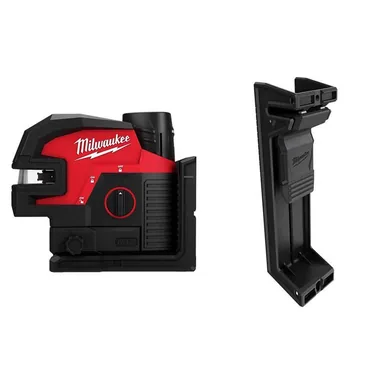 Milwaukee 3624-21-48-35-1313, bundle: M12 12-Volt Lithium-Ion Cordless Green Cross Line and 4-Points Laser Kit with Laser Track Clip