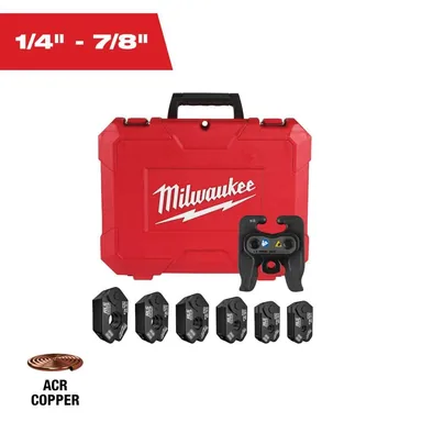 Milwaukee 49-16-2461RX, accessory: 1/4 in. - 7/8 in. RLS ACR Copper Pivoting Press Ring Kit for M12 FORCE LOGIC Press Tools (photograph from the Home Depot listing)