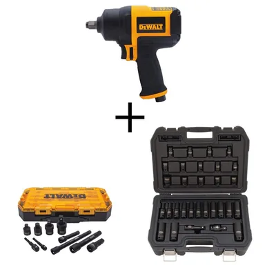 DeWalt DWMT19249773741, accessory: 1/2 in. Drive Impact Socket Set (30-Piece), Impact Accessory Set (10-Piece), and 1/2 in. Pneumatic Impact Wrench