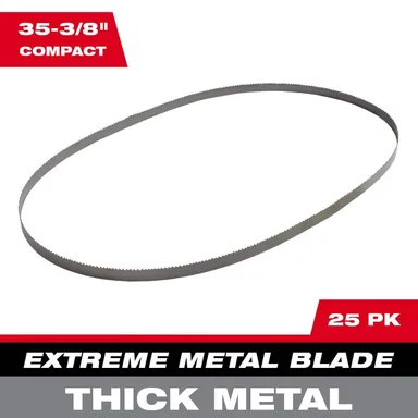 Milwaukee 48-39-0606, accessory: 35-3/8 in. 8/10 TPI Compact Extreme Thick Metal Cutting Band Saw Blade (25-Pack) For M18 FUEL/Corded Compact Bandsaw (photograph from the Home Depot listing)