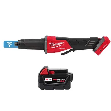 Milwaukee 2984-20-48-11-1850, bundle: M18 FUEL 18-Volt Lithium-Ion Brushless Cordless 2-3 in. Variable Speed Die Grinder Paddle Switch w/5.0Ah Battery