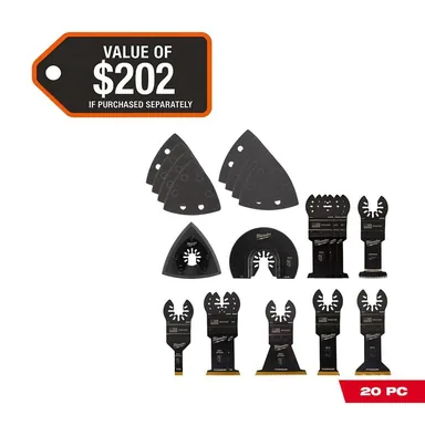 Milwaukee 49-10-9920, accessory: Oscillating Multi-Tool Blade Kit (20-Piece)