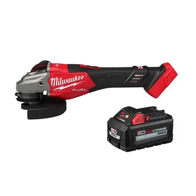 Milwaukee 3671-20-48-11-1865, bundle: M18 FUEL 18V Lith-Ion Brushless Cordless 4-1/2 in./6 in. Braking Grinder with Slide Switch w/ High Output 6.0 Ah Battery