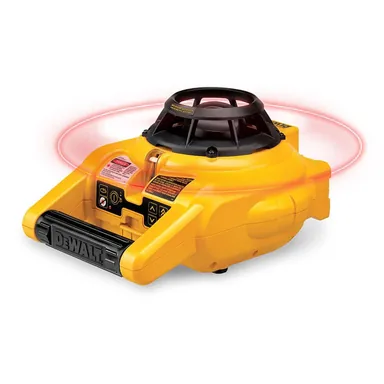DeWalt DW074KD, standalone tool: 150 ft. Red Self-Leveling Rotary Laser Level with Detector and Clamp, Wall Mount, Remote, Bag, (2) D and (1) 9V battery