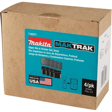 Makita T-92271, accessory: Makita T-92271 MAKTRAK Deep Upper Bin & Divider Set, 4-Pack