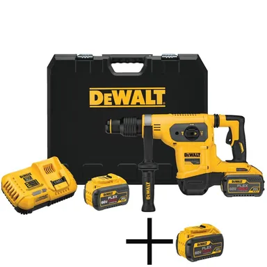 DeWalt DCH481X2W609, bundle: FLEXVOLT 60V MAX Cordless Brushless 1-9/16 in. SDS MAX Combination Rotary Hammer and (3) FLEXVOLT 9.0Ah Batteries