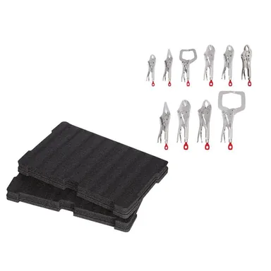 Milwaukee 48-22-3690-48-22-8451, bundle: Torque Lock Locking Pliers Kit with PACKOUT Tool Box Customizable Foam Insert (11-Piece)