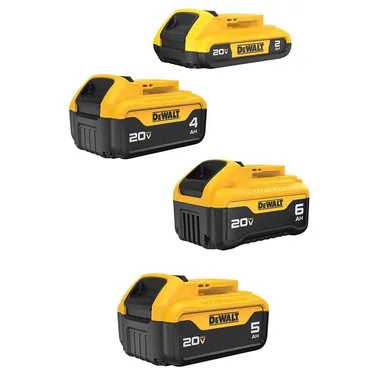 DeWalt DCB346-3WDCB205, bundle: 20V MAX Lithium-Ion 6.0Ah Battery, 5.0Ah Battery, 4.0Ah Battery and 2.0Ah Battery (4 -Pack)