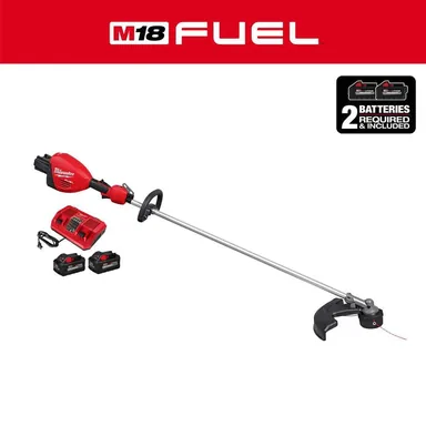 Milwaukee 3006-22, kit: M18 FUEL 18V Brushless Cordless 17 in. Dual Battery Straight Shaft String Trimmer with (2) 8.0 Ah Batteries and Charger