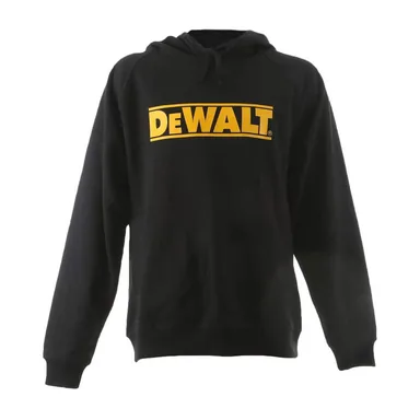 DeWalt DXWW50075-001-L, unpowered: Logan Men's Size Large Black Cotton/Polyester Water Resistant Hooded Sweatshirt