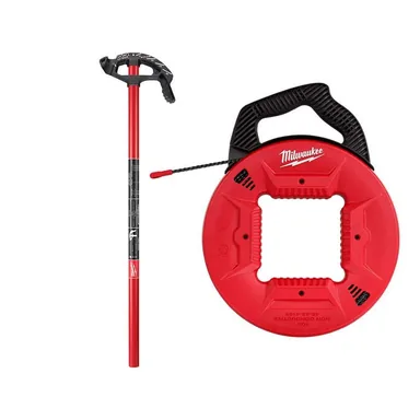 Milwaukee 48-22-4081-48-22-4165, bundle: 3/4 in. Iron Conduit Bender and Handle with 100 ft. Polyester Fish Tape with Non-Conductive Tip