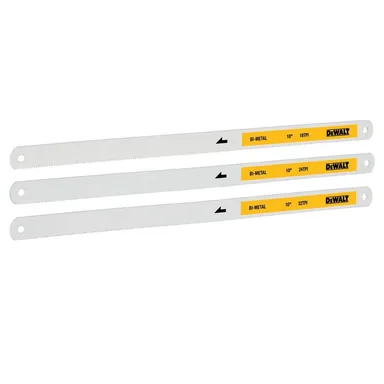 DeWalt DWHT20555, accessory: 10 in. 18, 24 and 32-TPI Bi-Metal Hacksaw Blade (3-Pack)