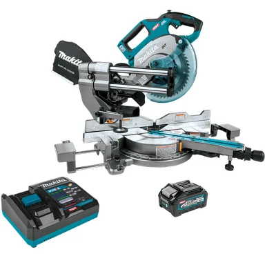 Makita GSL02M1, kit: Makita GSL02M1 40V max XGT Brushless Cordless 8-1/2" Dual-Bevel Sliding Compound Miter Saw Kit, AWS Capable (4.0Ah)