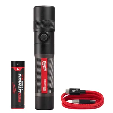 Milwaukee 2161-21, kit: 1100 Lumens LED USB Rechargeable Twist Focus Flashlight