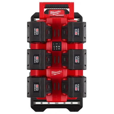 Milwaukee 48-59-1817-48-22-8496-48-11-1813X6, bundle: M18 18V PACKOUT 6-Port Daisy Chain Rapid Charger w/ Mounting Plate & (6) 12.0 Ah FORGE Batteries