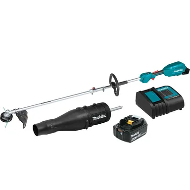 Makita XUX02SM1X3, kit: Makita XUX02SM1X3 18V LXT 13" Li-Ion String Trimmer/Blower Attachment Combo Kit