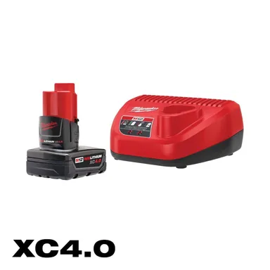 Milwaukee 48-59-2440, accessory: M12 12-Volt Lithium-Ion XC Battery Pack 4.0 Ah and Charger Starter Kit