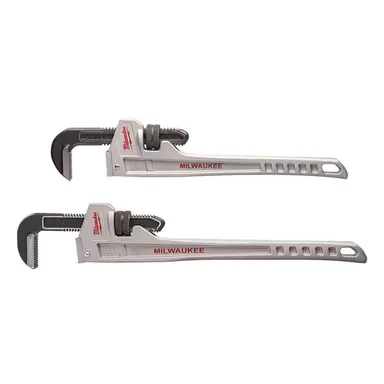 Milwaukee 48-22-7218-48-22-7224, bundle: 18 in. and 24 in. Aluminum Pipe Wrench Set (2-Tool)