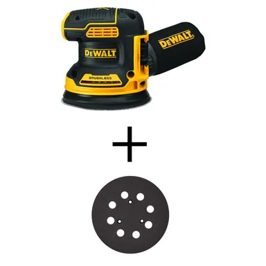 DeWalt DCW210BWDW4388, bundle: 20V MAX XR Cordless Brushless 5 in. Random Orbital Sander and 5 in. Random Orbit Palm Sander Pad (Tools Only)