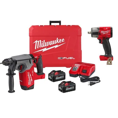 Milwaukee 2912-22-2962-20, bundle: M18 FUEL 18-Volt Lithium-Ion Brushless 1 in. Cordless SDS-Plus Rotary Hammer Kit w/FUEL 1/2 in. Impact Wrench