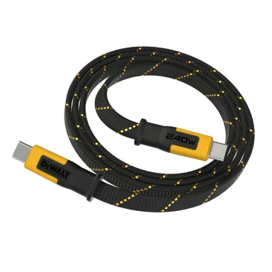 DeWalt 131 0037 DW2, unclassified: Heavy Duty USB C to USB C Flat Cable 240-Watt 6 ft.