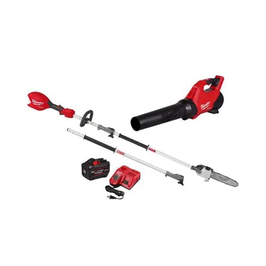 Milwaukee 3017-21HD-3016-20PS, bundle: M18 FUEL 120 MPH 500 CFM 18V Brushless Cordless Battery Powered Blower Kit w/ Pole Saw, 12.0 Ah FORGE Battery, Charger