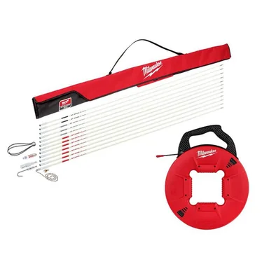 Milwaukee 48-22-4156-48-22-4167, bundle: 60 ft. Fiberglass Fish Stick Low/Mid/High Flex Combo Kit with 200 ft. Polyester Fish Tape with Non-Conductive Tip