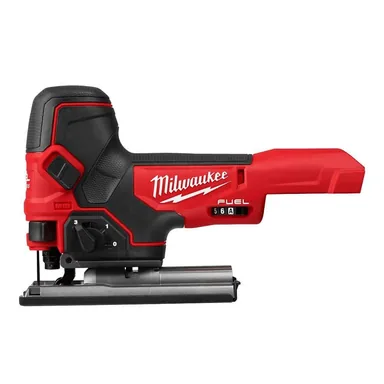 Milwaukee 2737B-20, bare tool: M18 FUEL 18V Lithium-Ion Brushless Cordless Barrel Grip Jig Saw (Tool Only) (photograph from the Home Depot listing)
