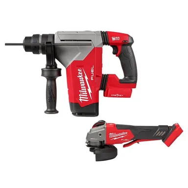 Milwaukee 2915-20-2888-20, bundle: M18 FUEL 18V Lithium-Ion Cordless SDS-Plus 1-1/8 in. Rotary Hammer Drill (Tool-Only) with 4-1/2 in./5 in. Grinder