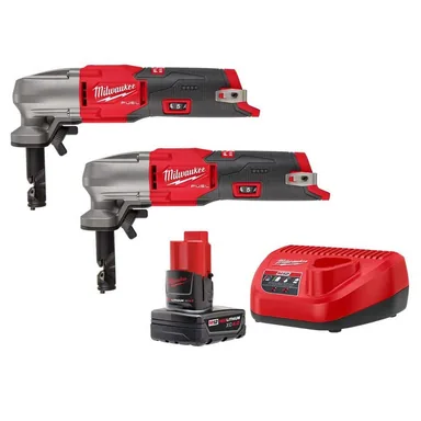 Milwaukee 2476-20-2476-20-48-59-2440, bundle: M12 FUEL 12-Volt Lithium-Ion Brushless Cordless 16-Gauge Variable Speed Nibbler (2-Pack) with Battery and Charger