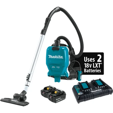 Makita XCV09PT, kit: Makita XCV09PT 36V (18V X2) LXT Brushless Cordless 2 Quart HEPA Filter Backpack Dry Vacuum Kit (5.0Ah)