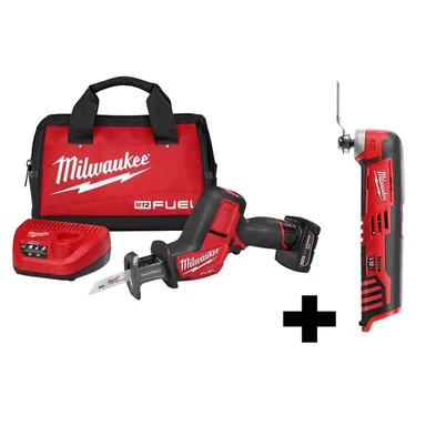 Milwaukee 2520-21XC-2426-20, bundle: M12 FUEL 12V Lithium-Ion Brushless Cordless HACKZALL Reciprocating Saw Kit W/ M12 Multi-Tool