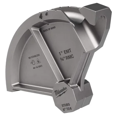 Milwaukee 49-16-0001, accessory: 1 in. EMT / 3/4 in. RMC Conduit Bending Shoe for M18 FUEL Branch Conduit Bender (photograph from the Home Depot listing)