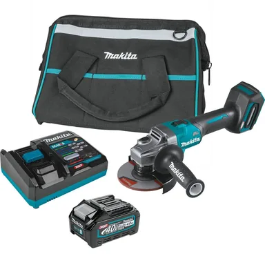Makita GAG01M1, kit: Makita GAG01M1 40V max XGT Brushless Cordless 4-1/2" / 5" Angle Grinder Kit, with Electric Brake (4.0Ah)